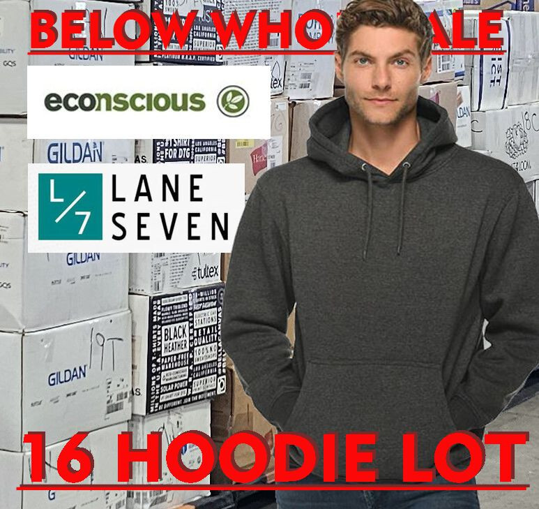 Below WHOLESALE Blank ECONSCIOUS ec5570 lane seven ls14001 HOODIE Bulk Lot