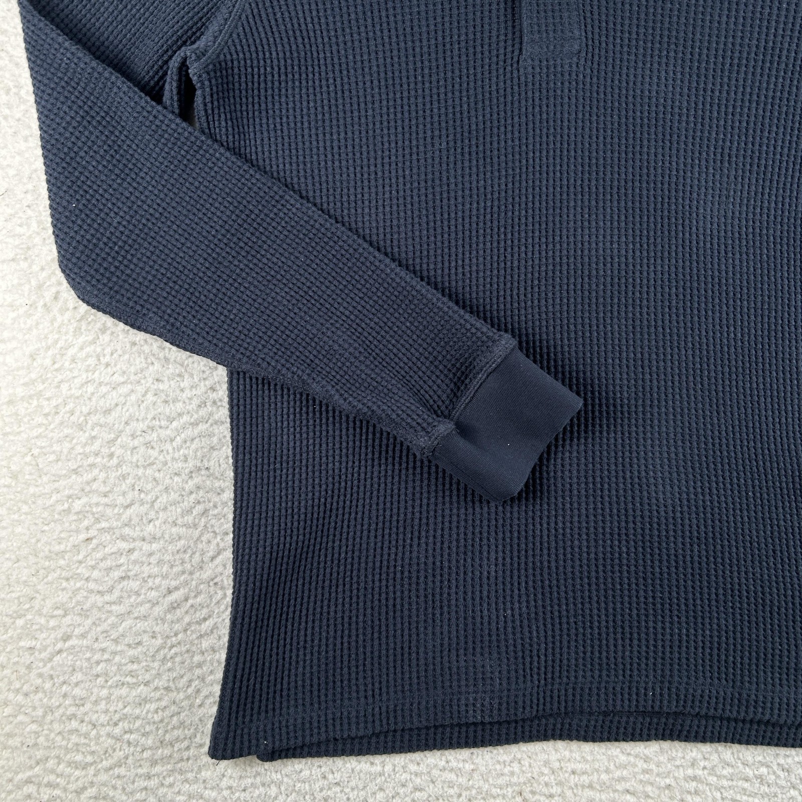 Flint And Tinder Shirt Mens Large Waffle Thermal Henley Long Sleeve Navy Blue