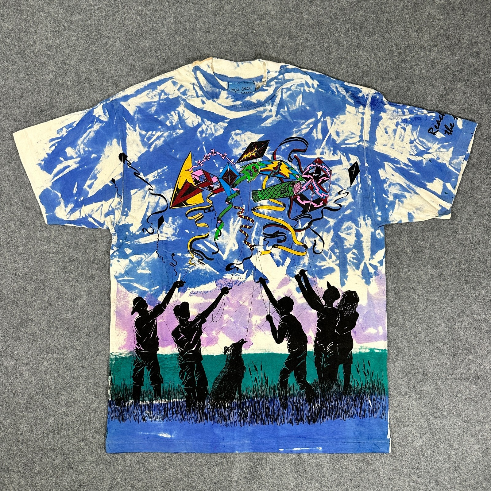 Vintage 90s Kite AOP Hand Dyed Local Color Reach For The Sky Shirt – Size Large
