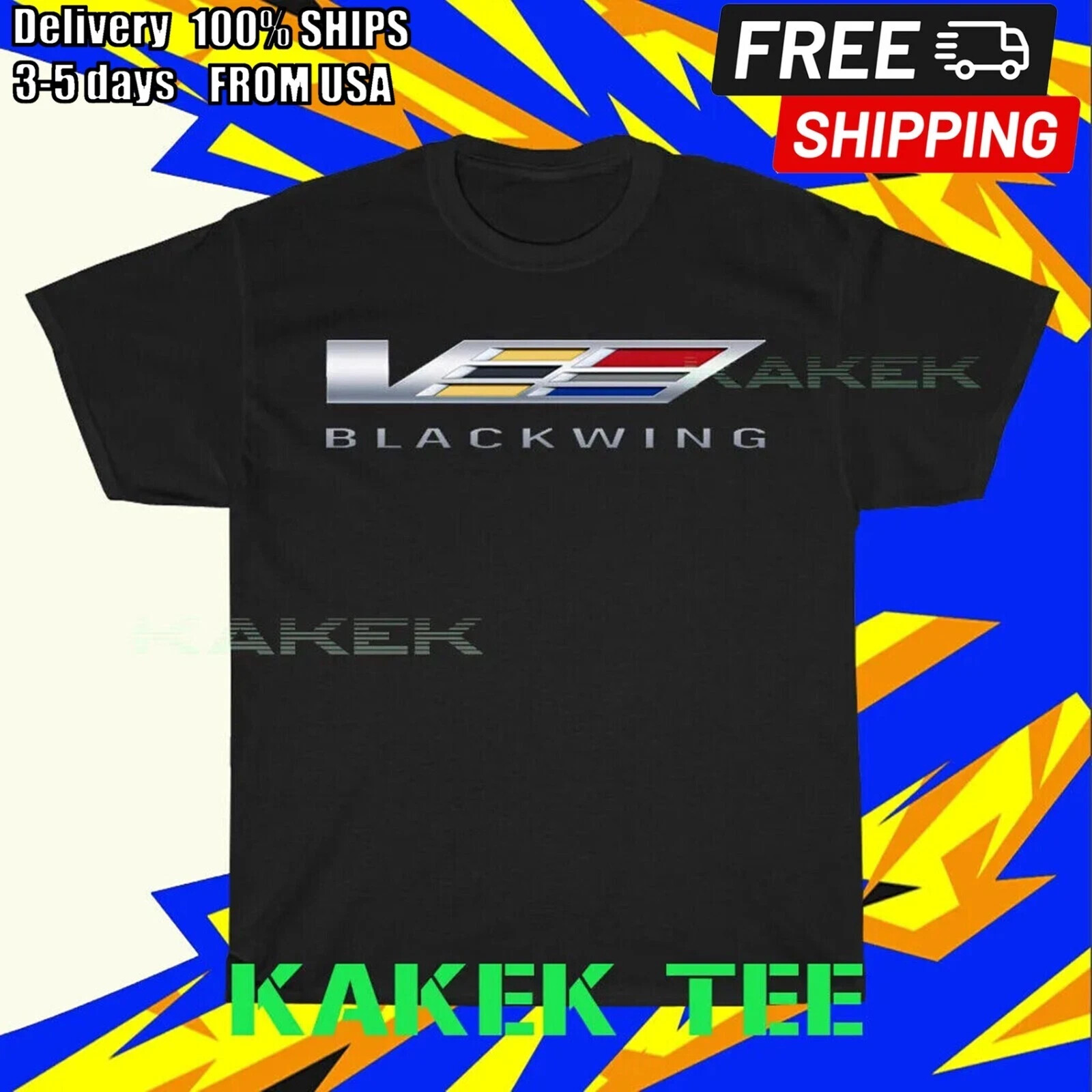 NEW SHIRT CADILLAC RACING BLACKWING LOGO BLACK T-SHIRT FUNNY SIZE S TO 5XL