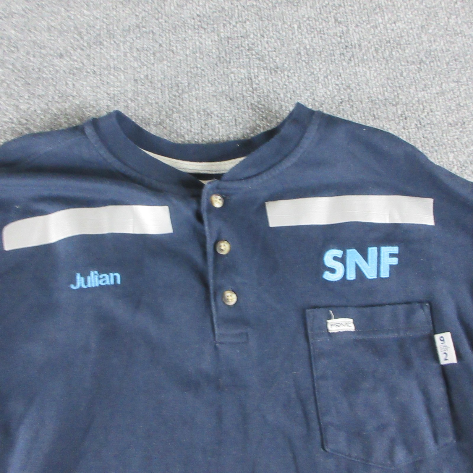 Tyndale FR Shirt Mens L Blue Flame Resistant Long Sleeve Reflective Workwear