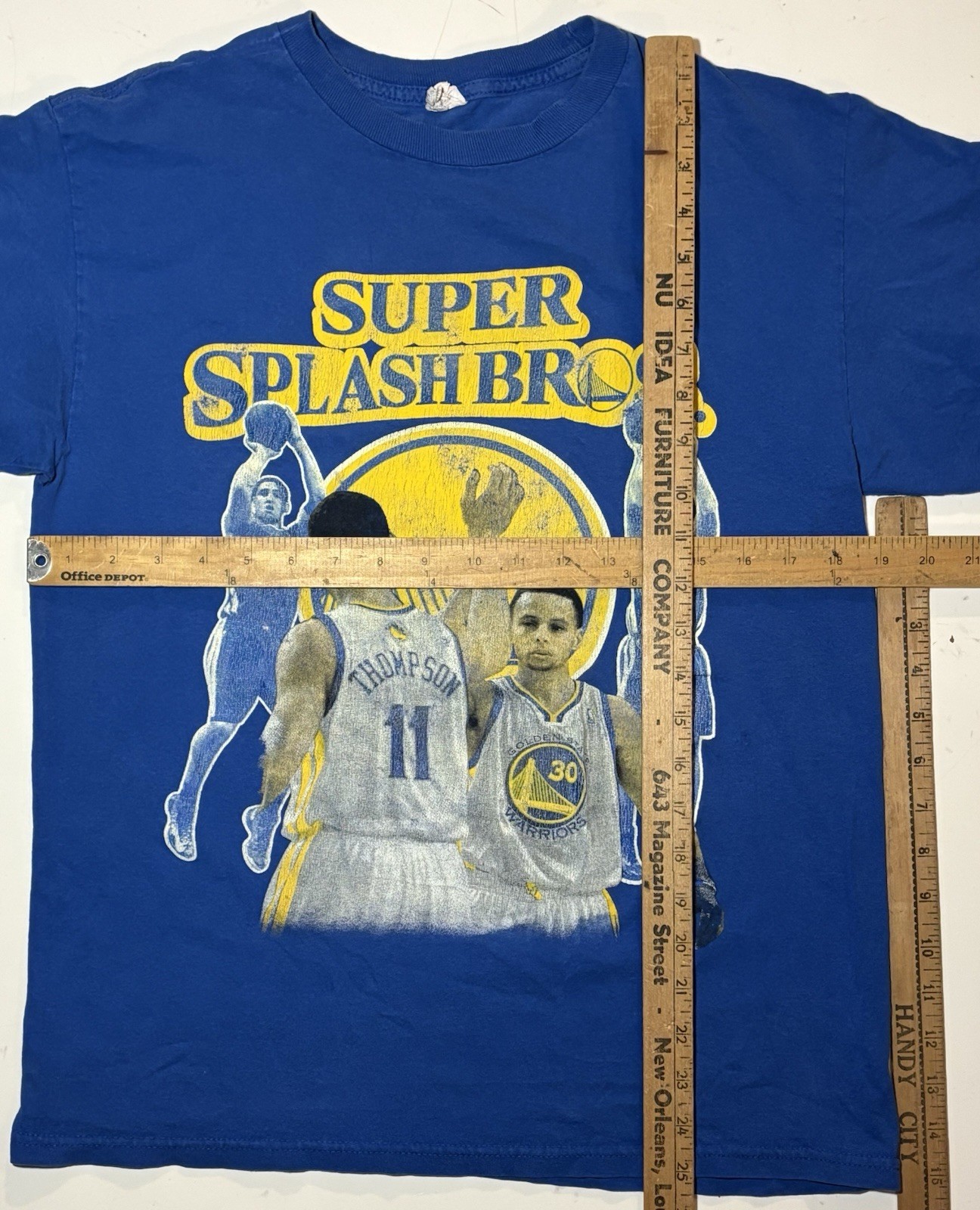 Super Splash Bros Steph Curry Klay Thompson Mario Basketball Parody Shirt Medium