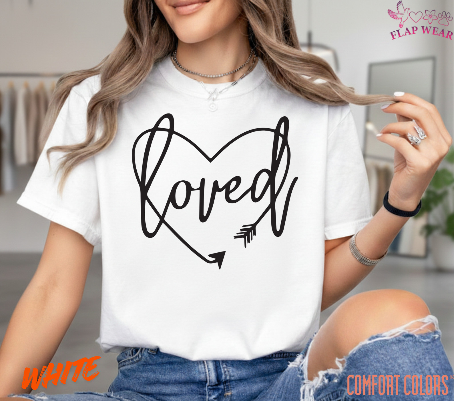 Unisex Loved Cursive Heart T shirt Men T shirt Women valanity Romantic