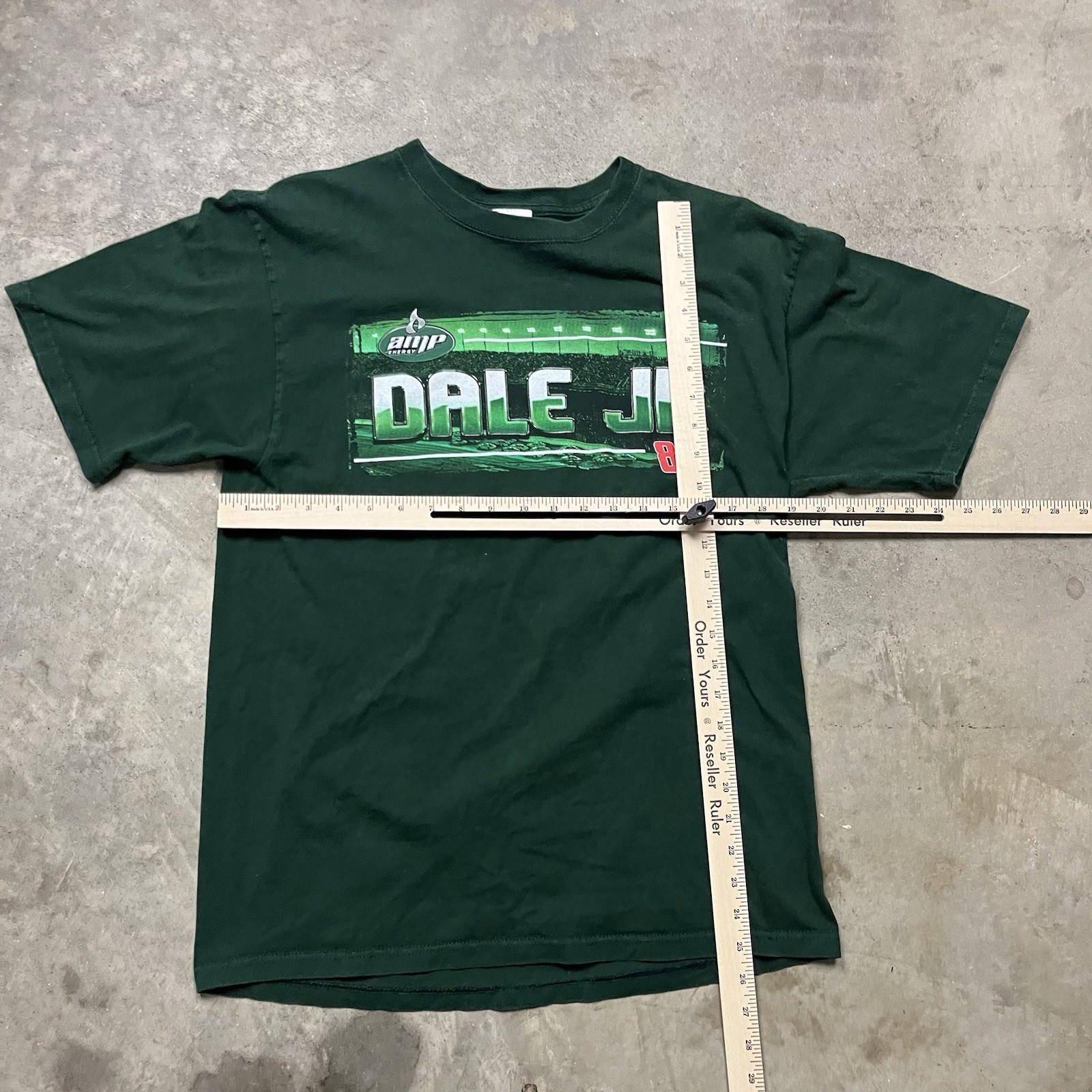 Chase Authentics Dale Jr NASCAR T Shirt Mens Large Green Amp Energy VTG