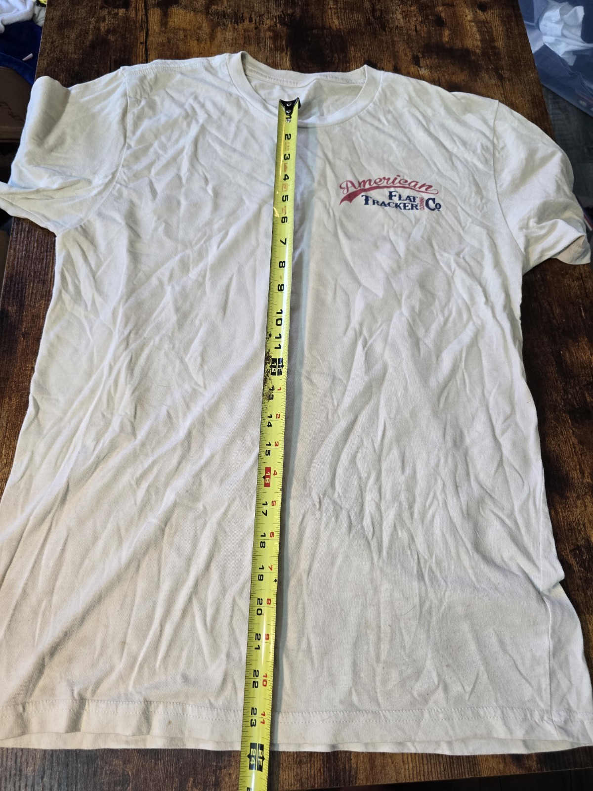 American Flat Tracker White Shirt No Tag A Few Stains Pictured Measurements Pics