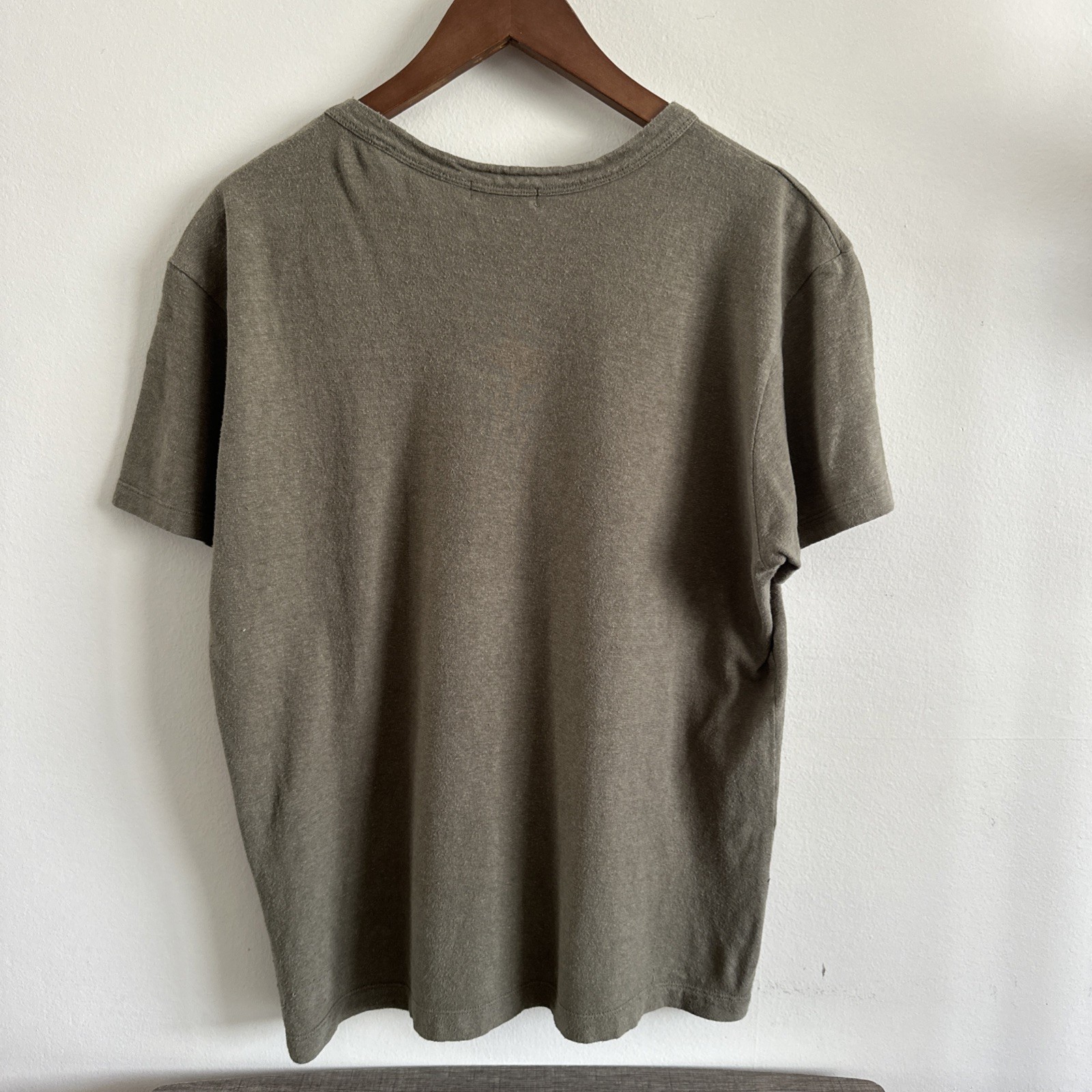 Buck Mason Men’s M 55% Yuma Hemp Blend Short Sleeve T-Shirt Olive