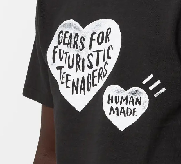 NEW HUMAN MADE Graphic T-Shirt #4 Black Large Hearts HM26TE004 Japan NIGO