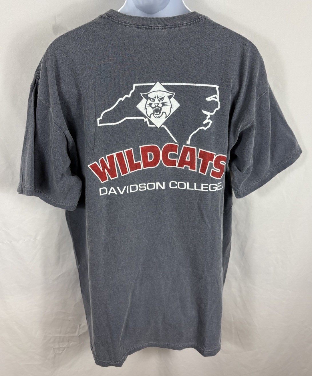 Vintage Y2K Davidson Wildcats Gray Faded Double-Sided T-Shirt Men’s Size XL