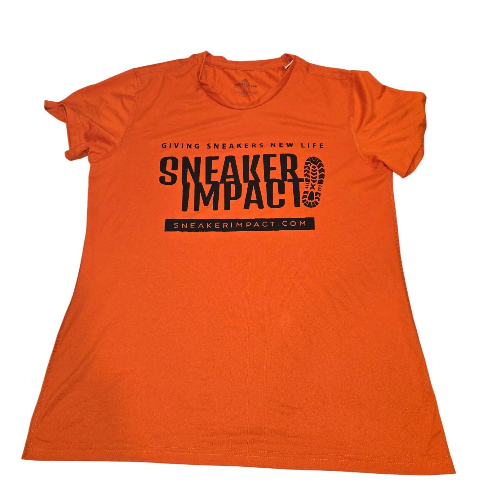 Adidas Men&rsquo;s Creator Tee Sneaker Impact Graphic T Shirt Orange SZ L