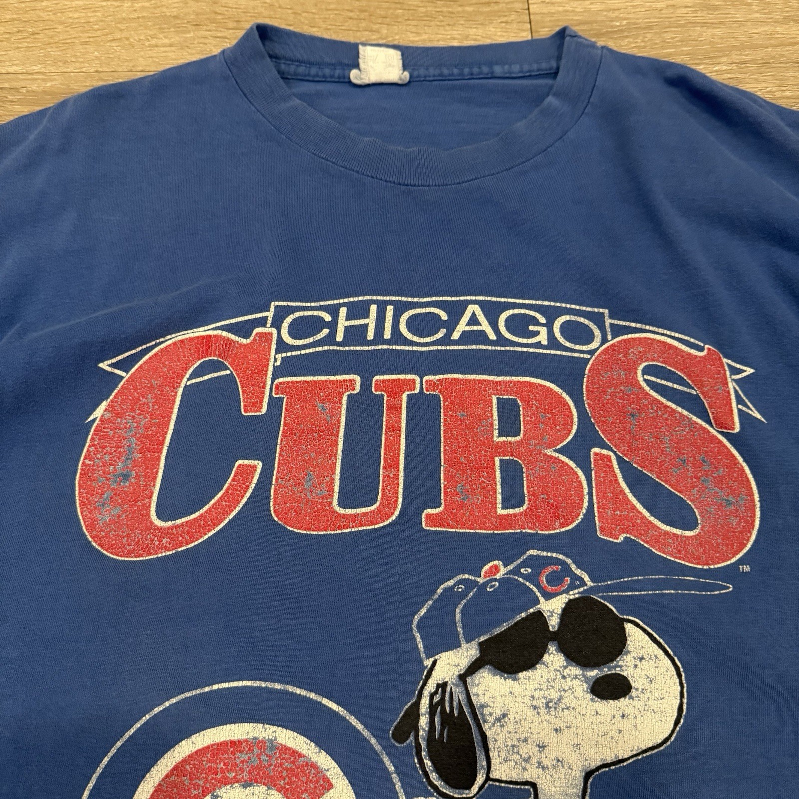 Vintage Chicago Cubs Snoopy 1989 MLB Baseball Artex 80s Size XL T-Shirt 1980s
