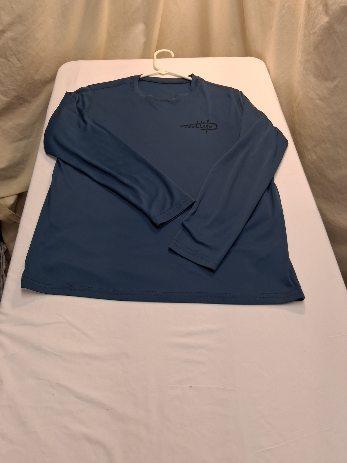 Reel Life Long Sleeve Polo/T-shirt, Sz. Med Color Mid Night Blue 100%Polyester