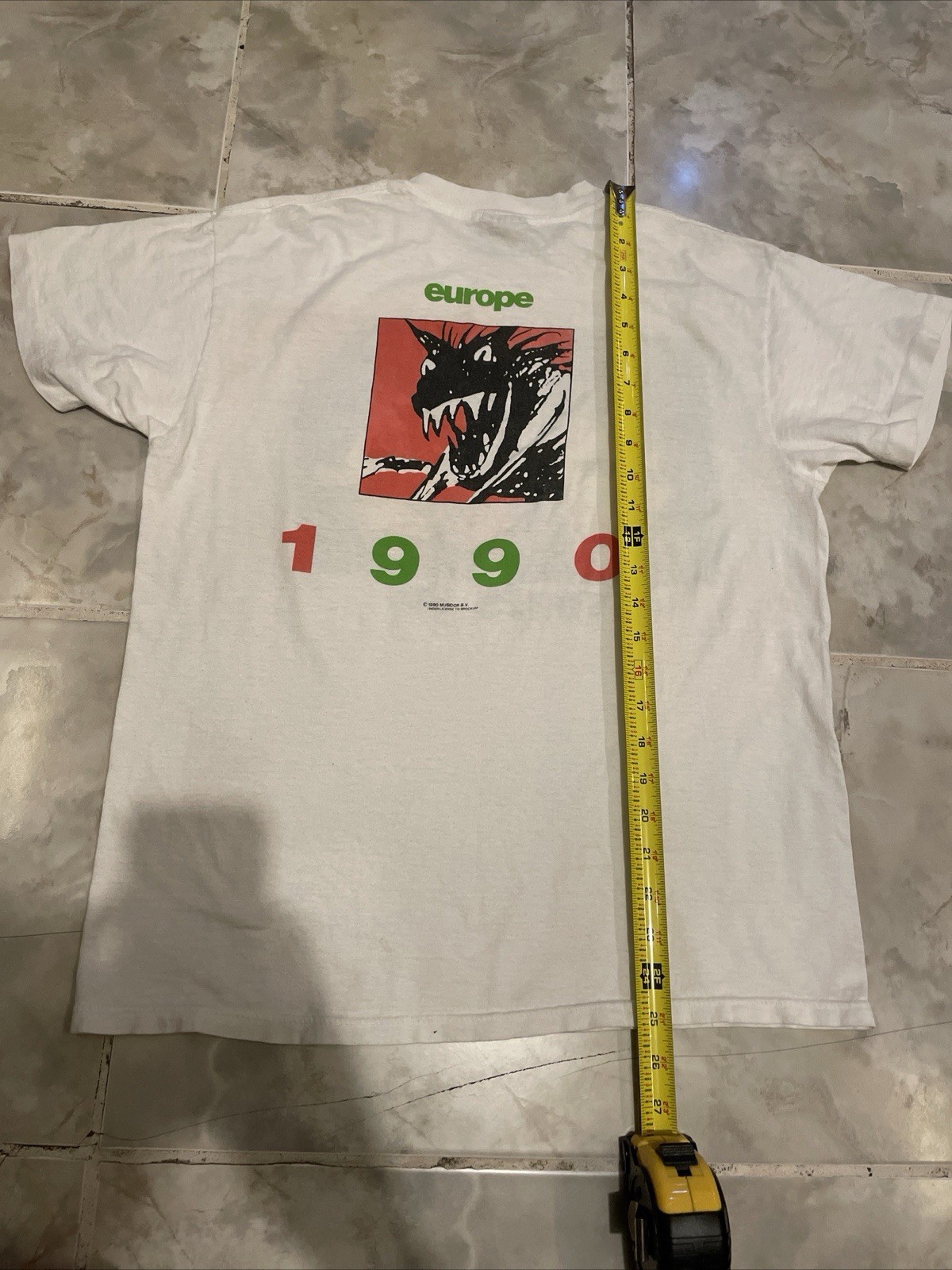 Rolling Stones Europe 1990 Tour Shirt L Brokum Single Stitch Band Rap Tee