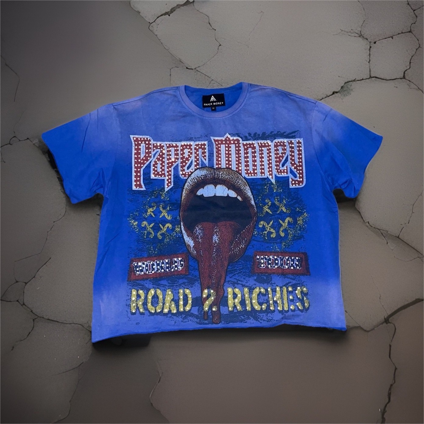 Paper Money Road 2 Riches World Tour Men&rsquo;s Blue Graphic Short Sleeve T-Shirt