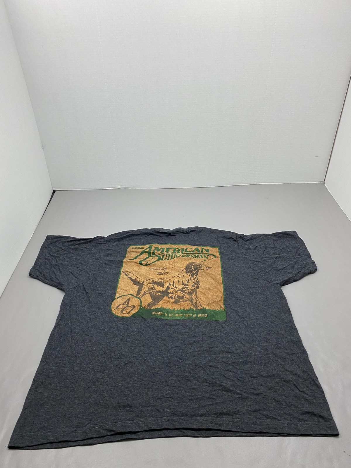 The American Outdoorsman Shirt Mens 2XL Gray Graphic Tee Tagless Cotton Blend