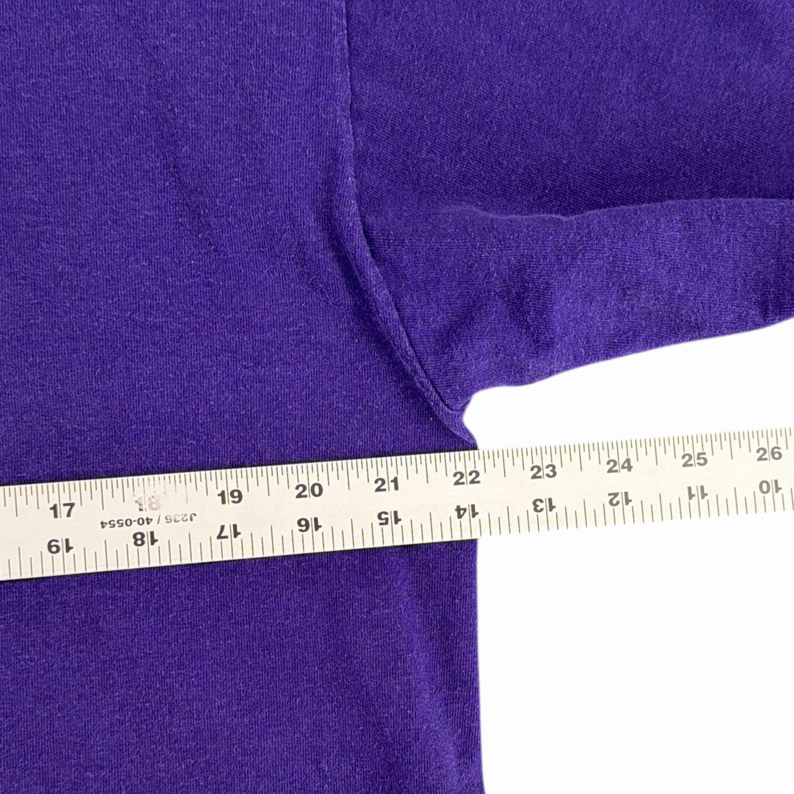 Vtg Purple Cotton T Shirt Lined Sleeves Neck Crew Mens Sz XL Made USA