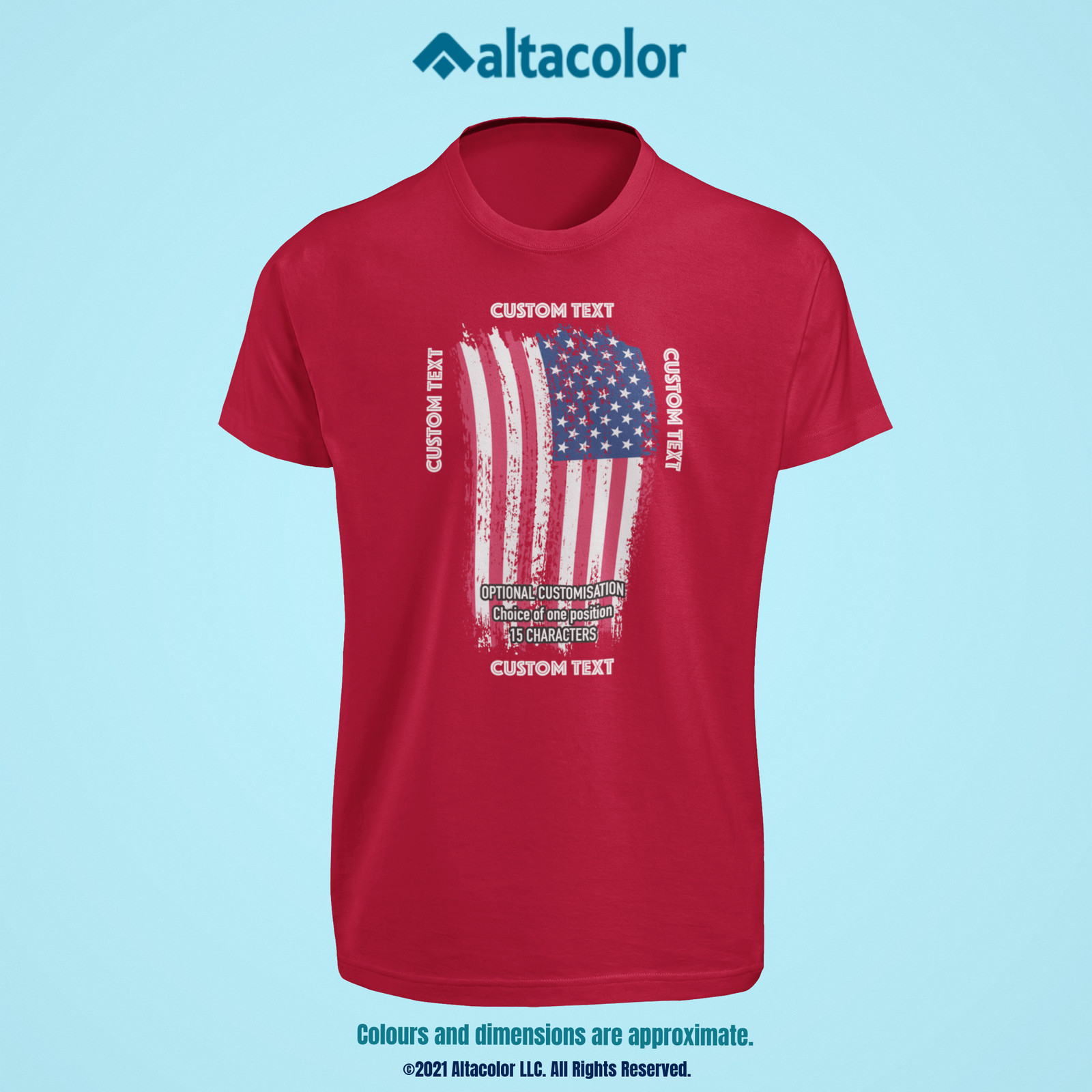 Patriotic U.S. Flag T-Shirt – Full Colour, High-Quality Tee Shirt Customised!