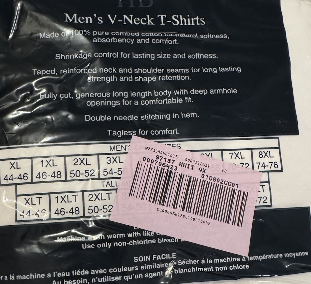 Harbor Bay by DXL Men&rsquo;s V Neck/T-Shirt 4X