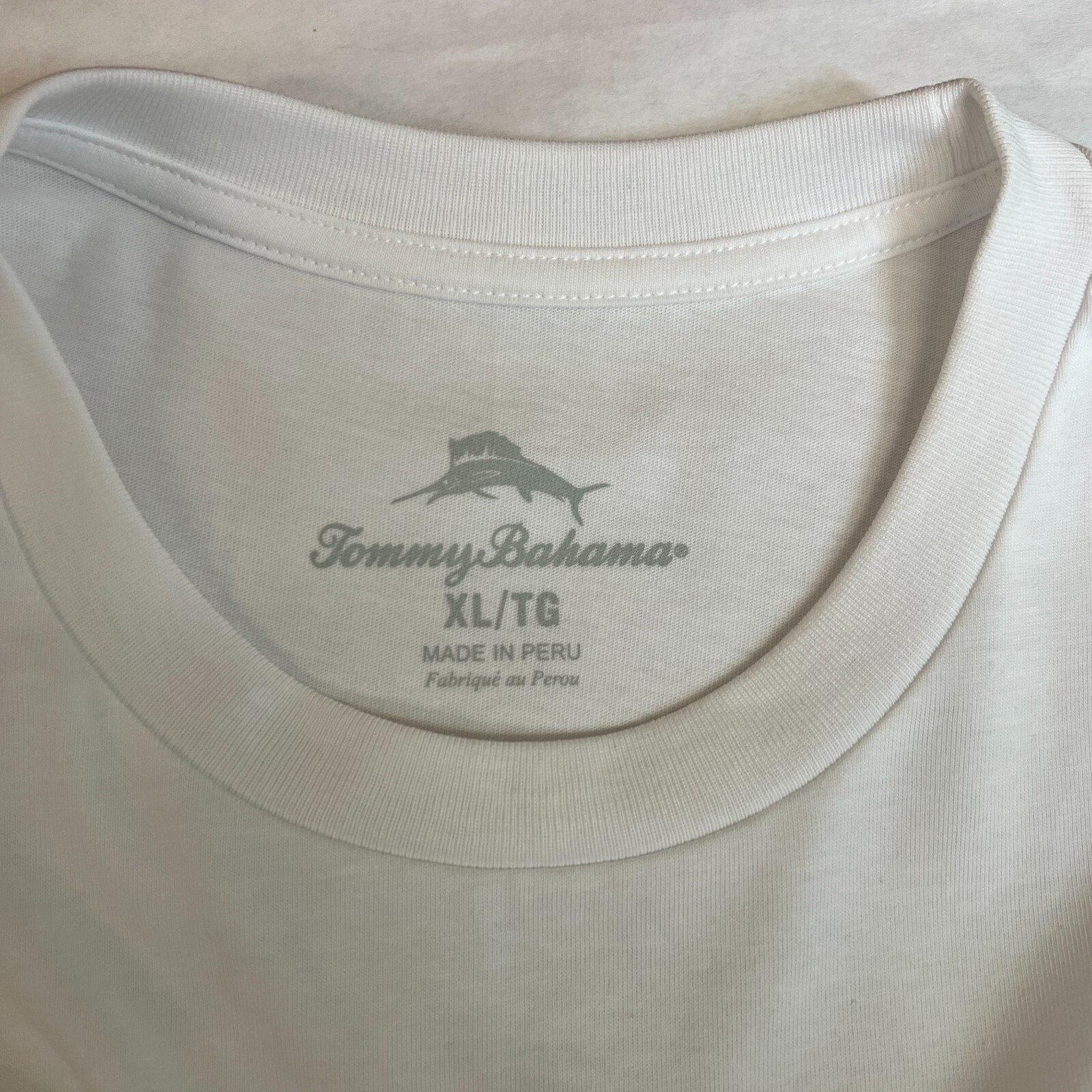 Tommy Bahama Shirt Mens Large XL White Short Sleeve Sailboat Ocean T-Shirt