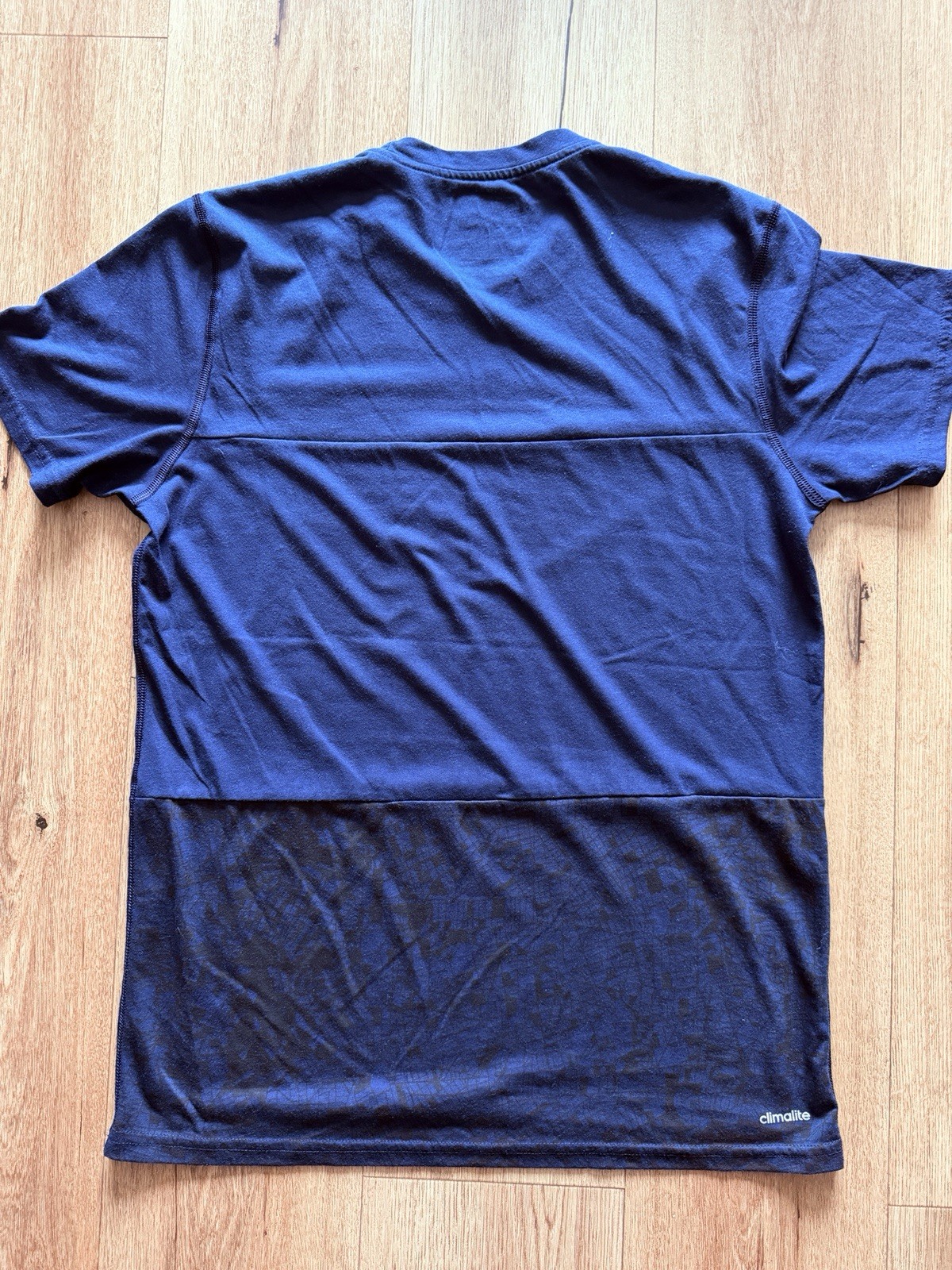 adidas Ultimate Tee Navy Blue Polyester Cotton Logo Crew Neck Men&rsquo;s T-Shirt Siz…