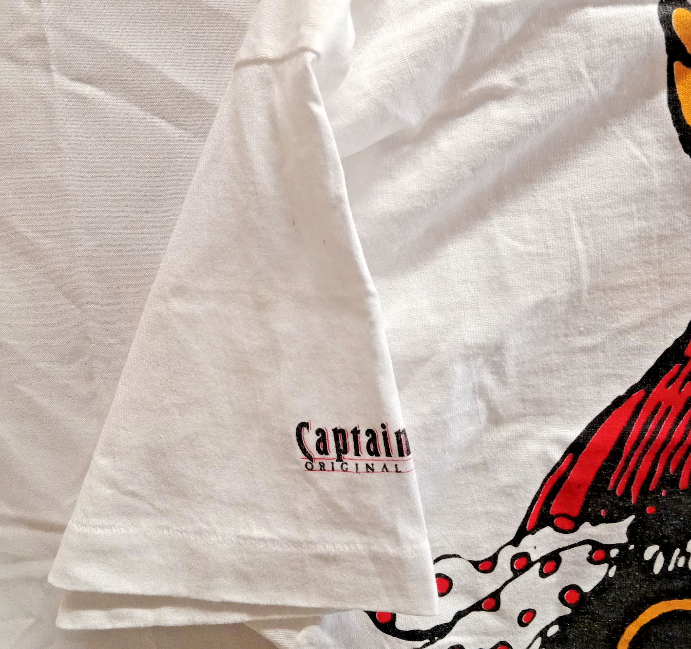 RARE L SINGLE STITCH DOUBLE SIDED PRINT CAPTAIN MORGAN USA T-SHIRT UN-WORN PROM