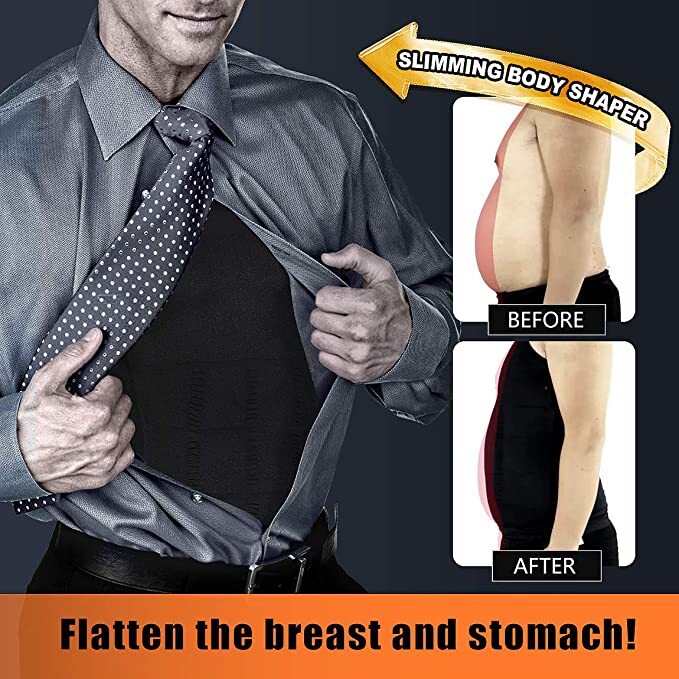 Men Body Shaper Slimming Tummy Vest Compression Shirt Tank Faja camisa de hombre