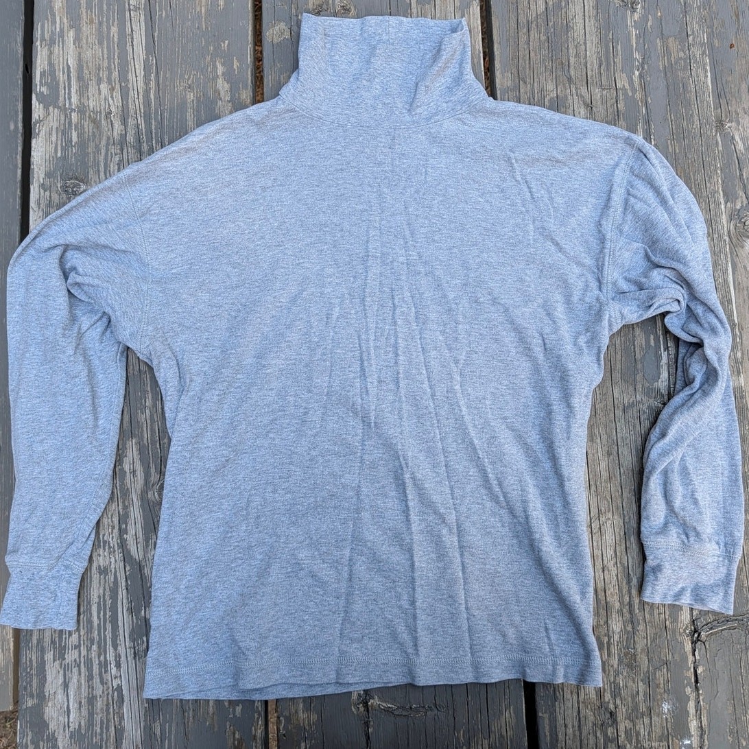 Arizona Mock Neck Long Sleeve Shirt Men&rsquo;s XL Grey Stretch Cotton Layering Y2K