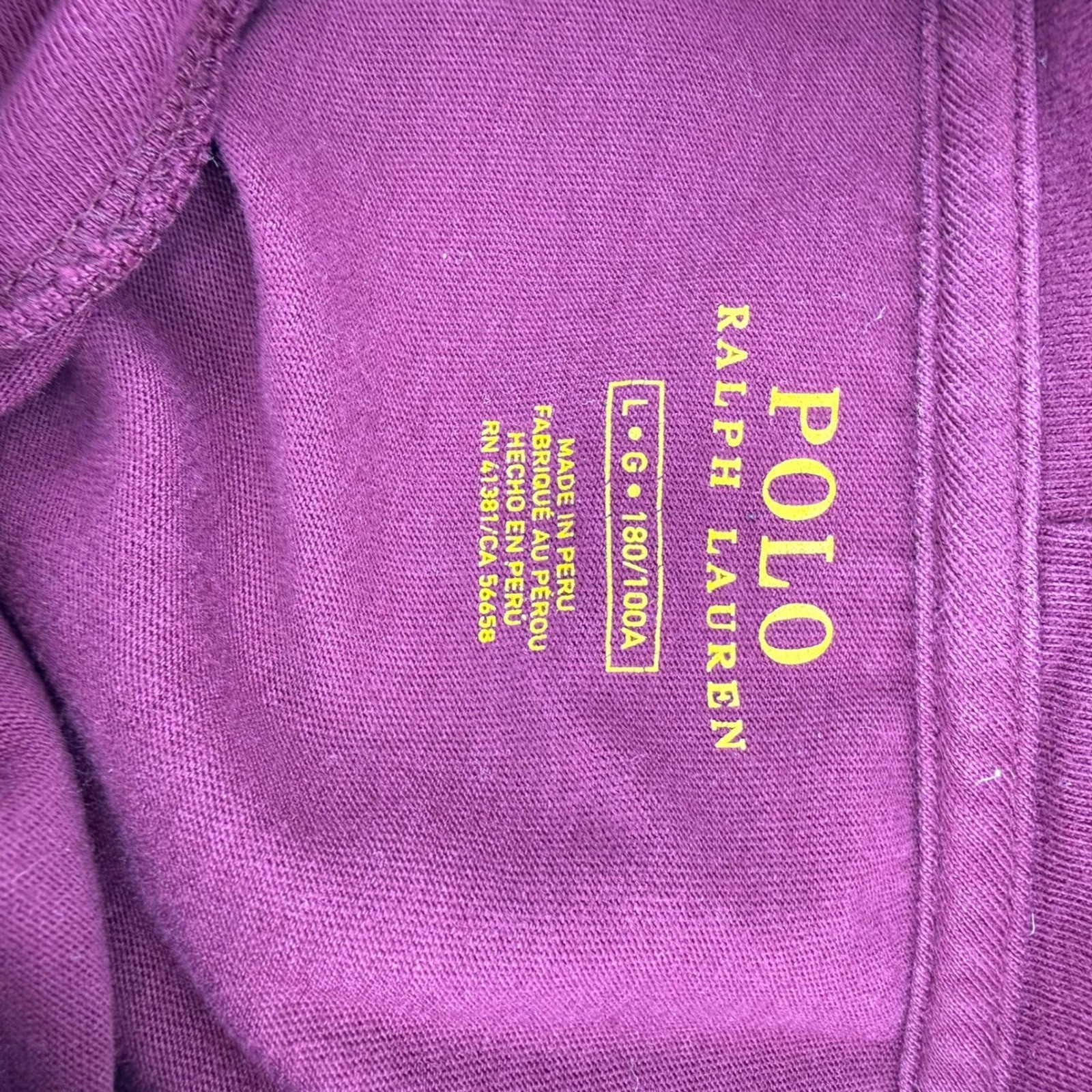 Polo Ralph Lauren Men&rsquo;s Burgundy Long Sleeve Hooded T-Shirt Tee Large