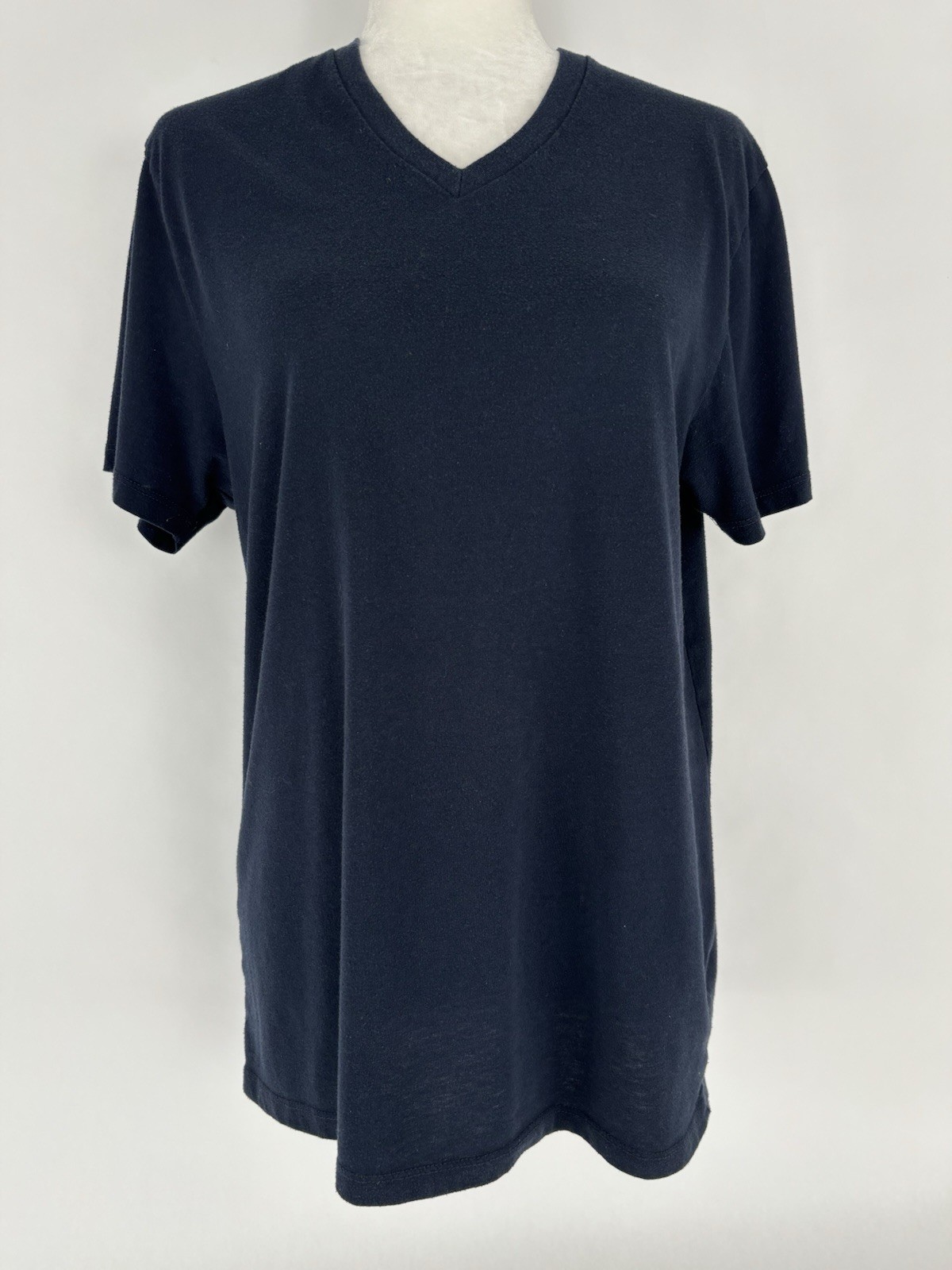 Old Navy Solid Navy Blue V-Neck Neck Short Sleeve T-Shirt Men&rsquo;s Size Medium
