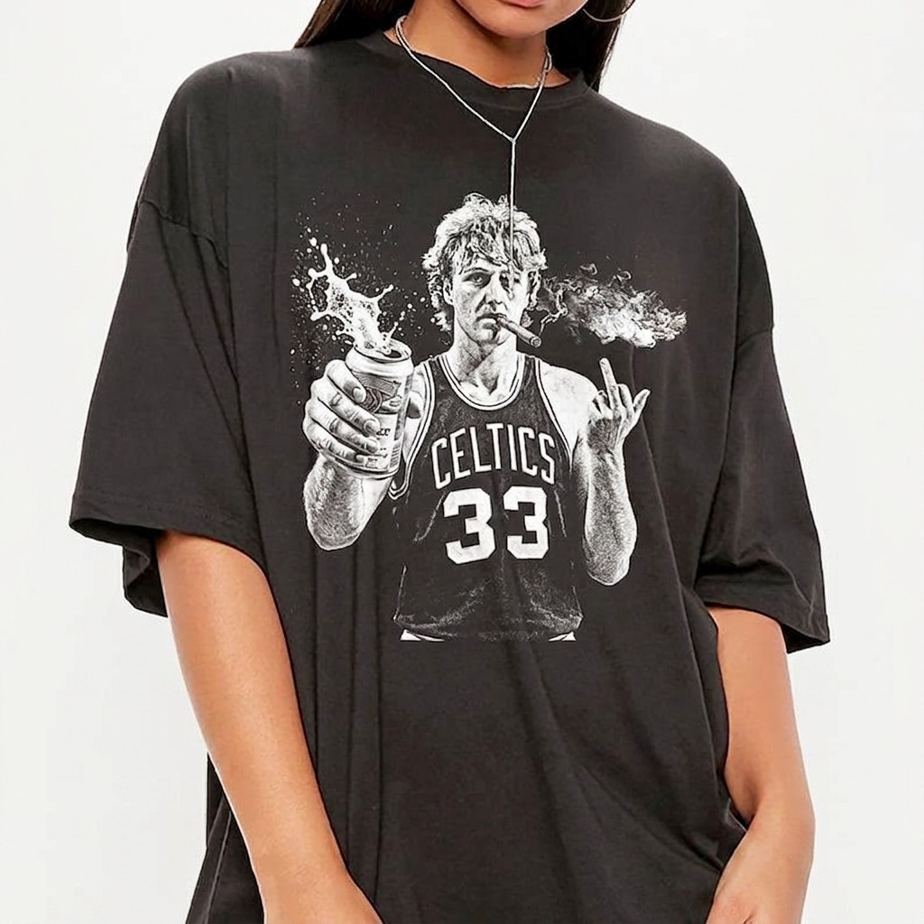 Vintage Funny Larry Bird Smokin&rsquo; Beer Shirt, Gift For Women and Man Unisex T-Shi