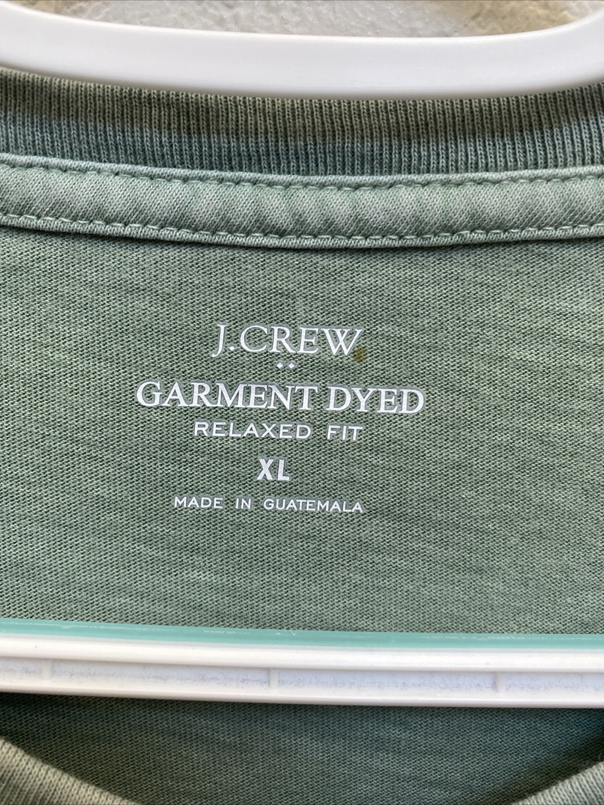 J Crew Men&rsquo;s XL Green Garment Dyed Relaxed Fit T-Shirt Tee NWT