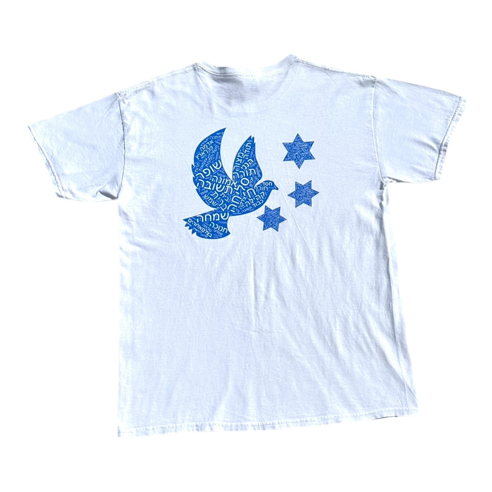 Temple Solel T-Shirt Men&rsquo;s UK Size L White Judaism Short Sleeve Crew Neck Hebrew