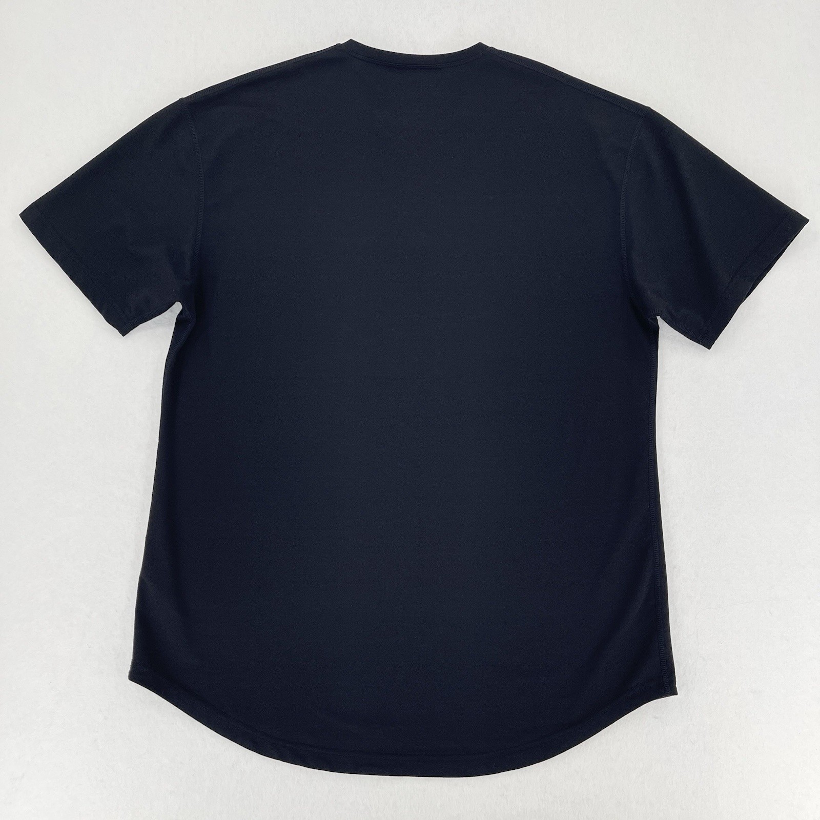 BYLT Premium Basics Drop Cut Henley Shirt Mens XL Black Short Sleeve Stretch