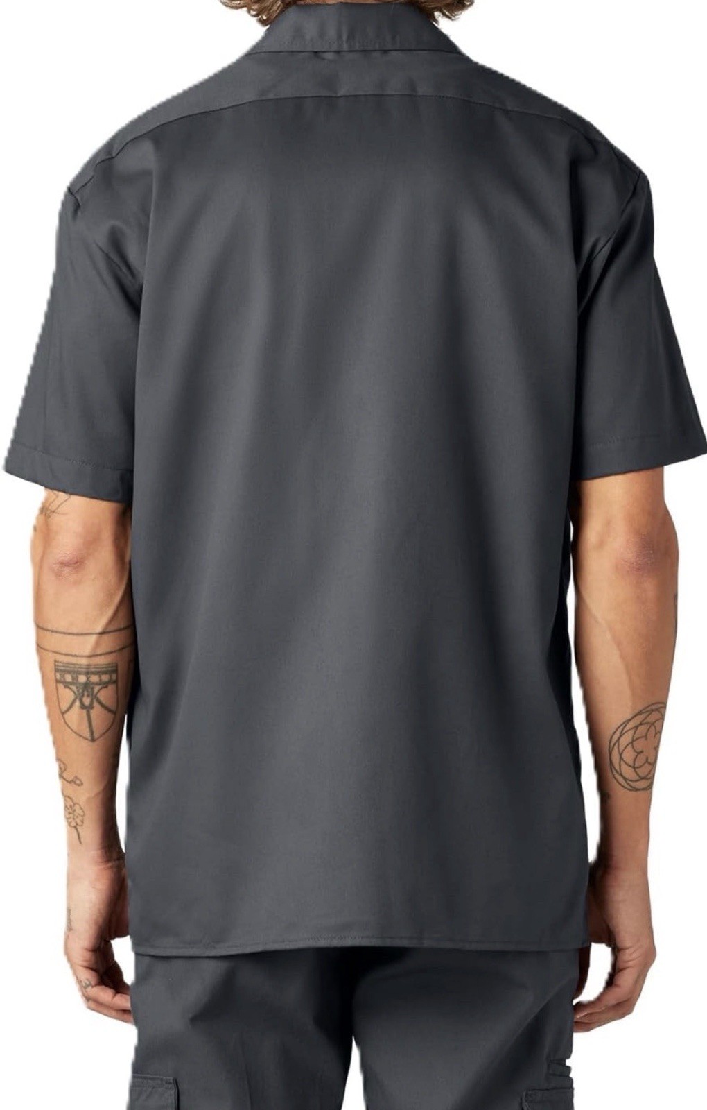 DICKIES FLEX Relaxed Fit Button Short Sleeve Work Shirt Men&rsquo;s Sz M Charcoal NWT