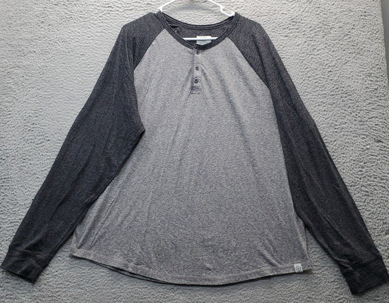 Lucky Brand Henley Shirt Mens 2XL Multi Colorblock Stretch Down Shoulder Sleeve