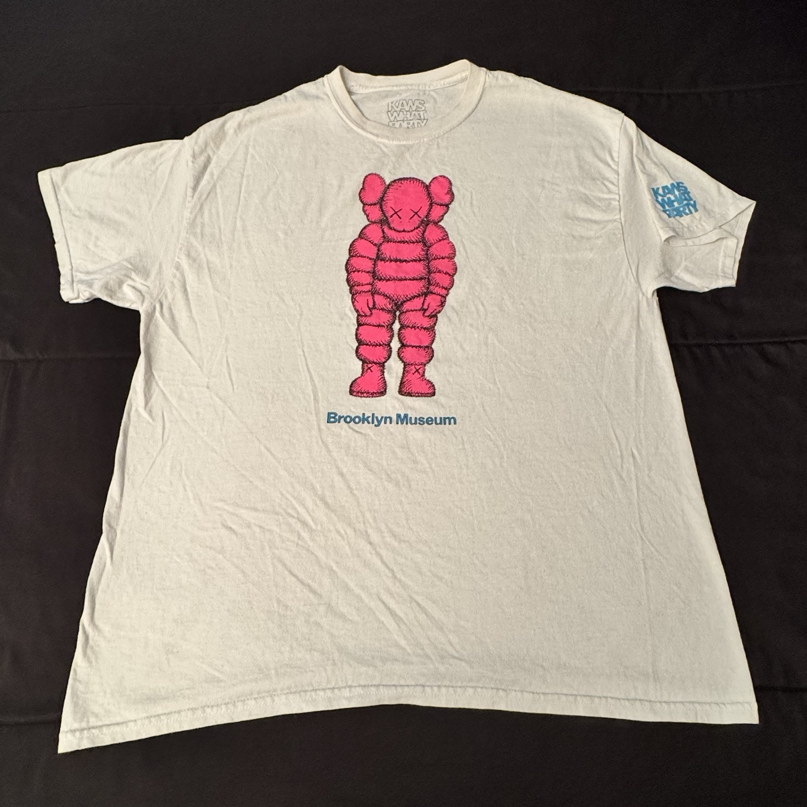KAWS x Brooklyn Museum colob What Party Pink Space Man T Shirt Size XL HTF!