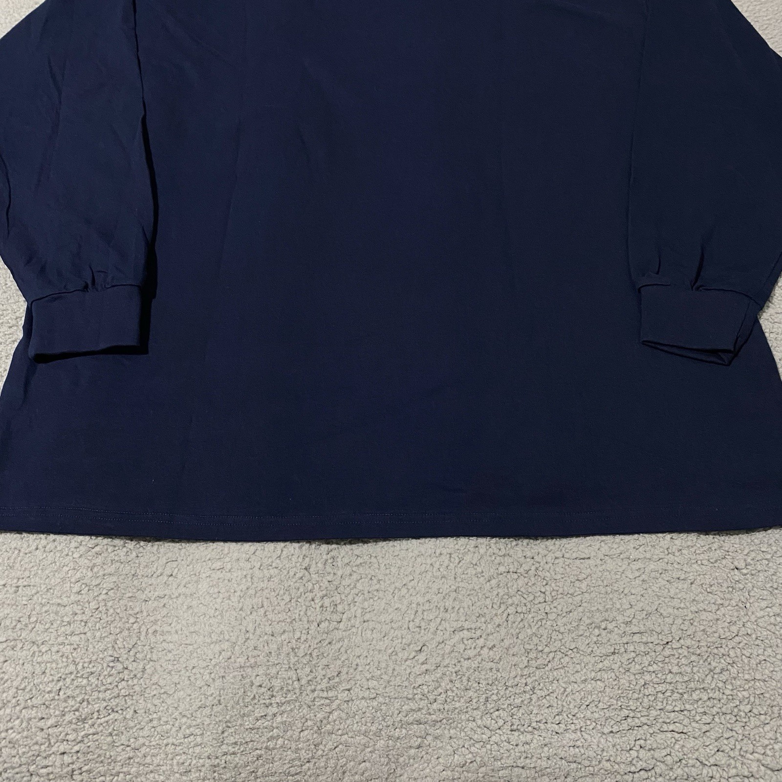 Vintage Russell Athletic Mock Neck Shirt Mens Large Navy Pro Cotton Blank NEW