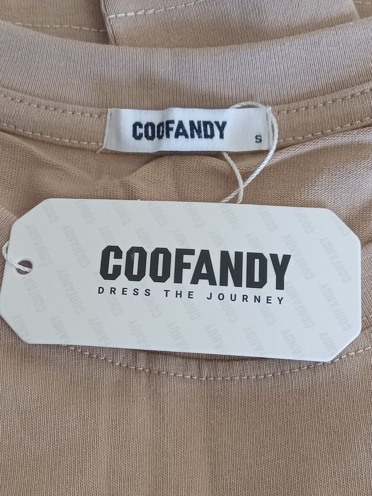 COOFANDY Men&rsquo;s Size S Small Khaki Short Sleeved Tee