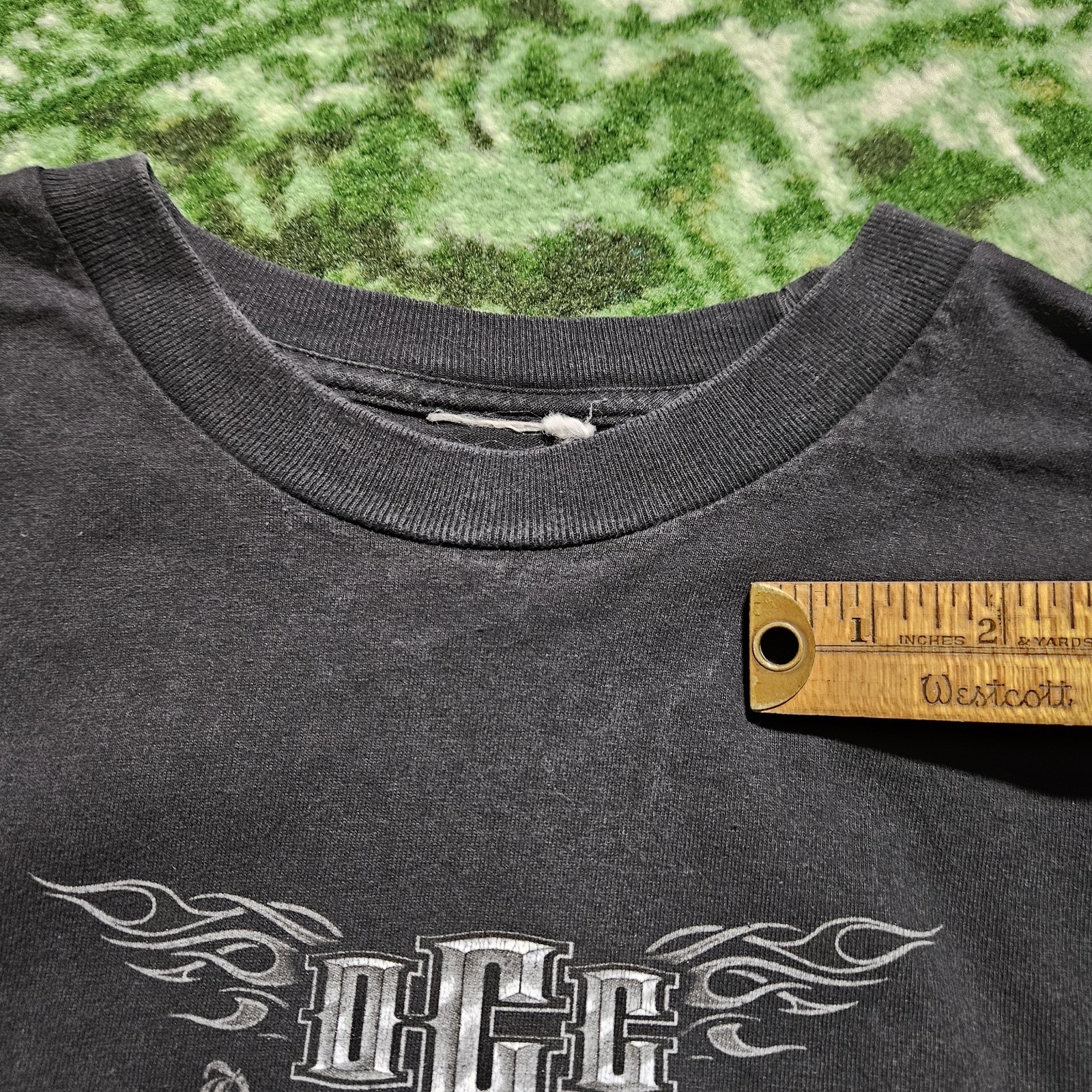 Vintage Orange County Choppers Shirt XL Motorcycle Flames Biker Grunge 21×28 In