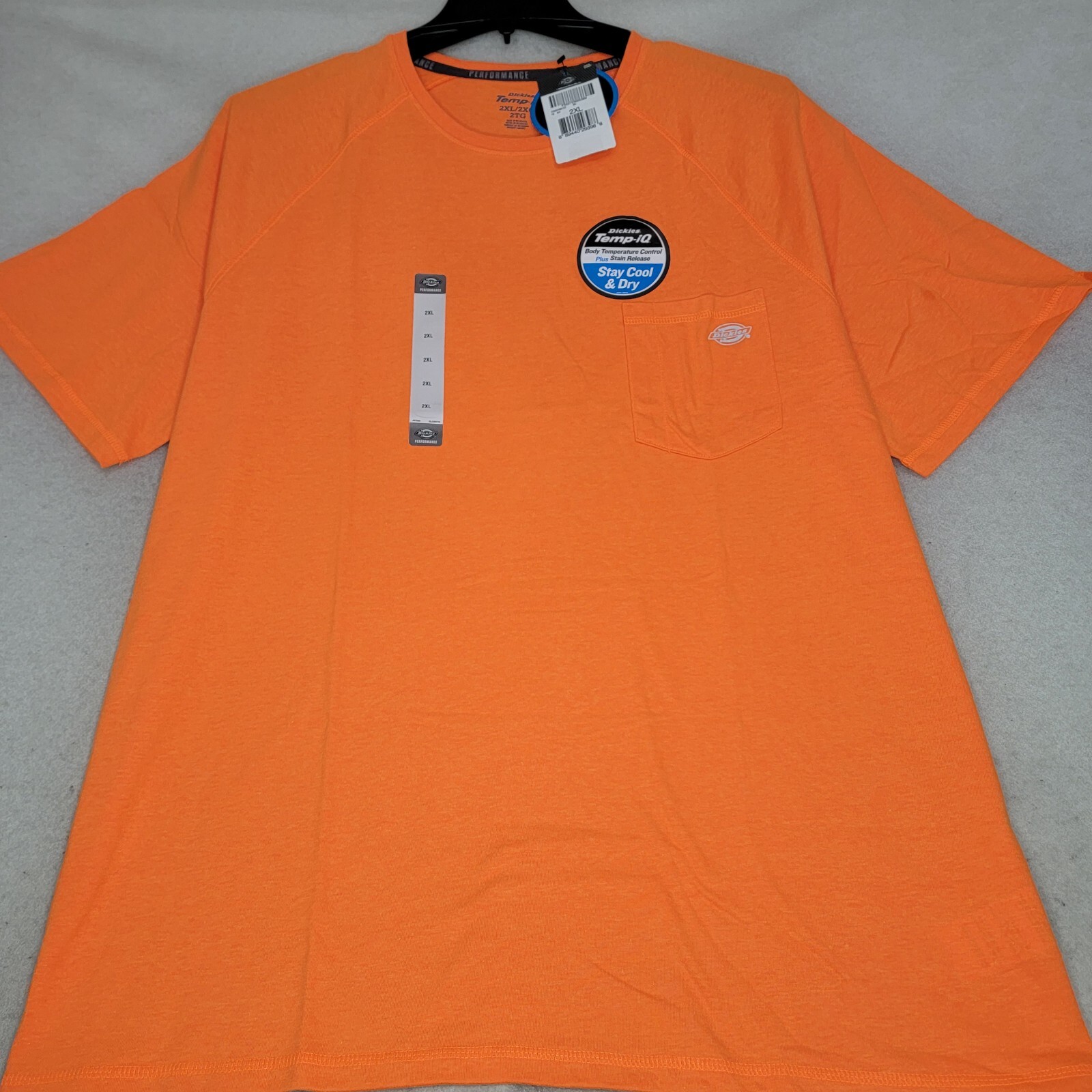 Dickies Shirt Mens 2XL XXL Orange Temp IQ Lightweight Performance Wicking NWT