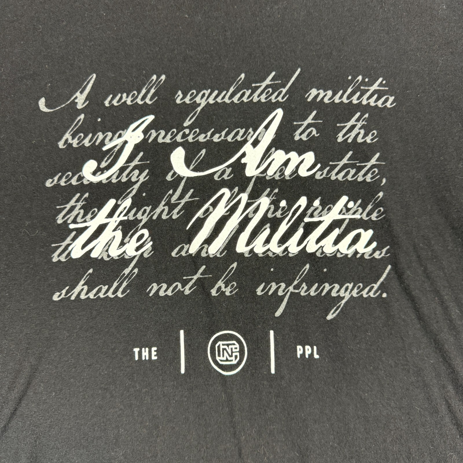 2nd Amendment Right to Bear Arms Militia Quote Men&rsquo;s Black Graphic Tee T-Shirt