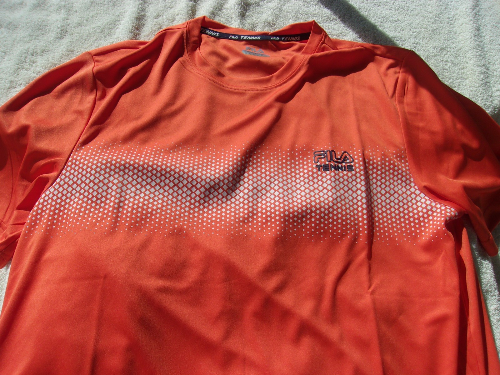 NWOT Fila polyester T, men&rsquo;s L, orange, Fila Tennis, polyester