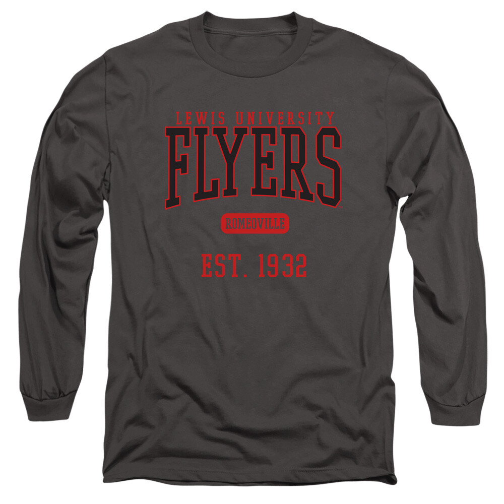 Lewis University Adult Long Sleeve T-Shirt Est. Date, Charcoal, S-3XL