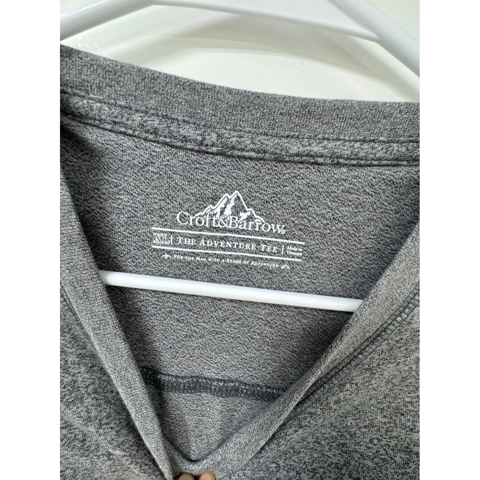 Croft & Barrow Mens XL T-Shirt Lot 2 Black Ribbed Easy Care Grey Adventure Tee