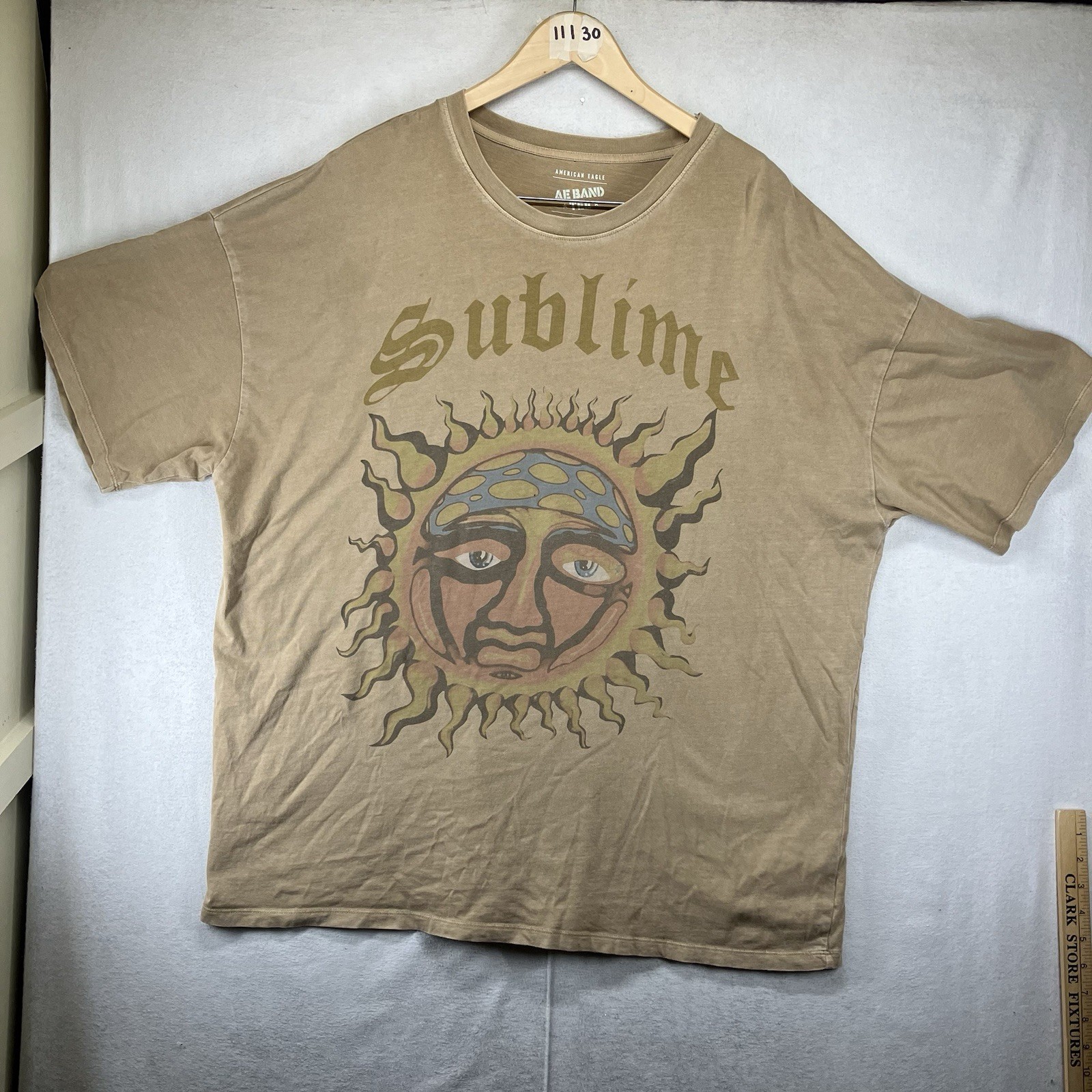American Eagle Outfitters Tan Graphic Tee Sublime Band Shirt Oversized XL Thin