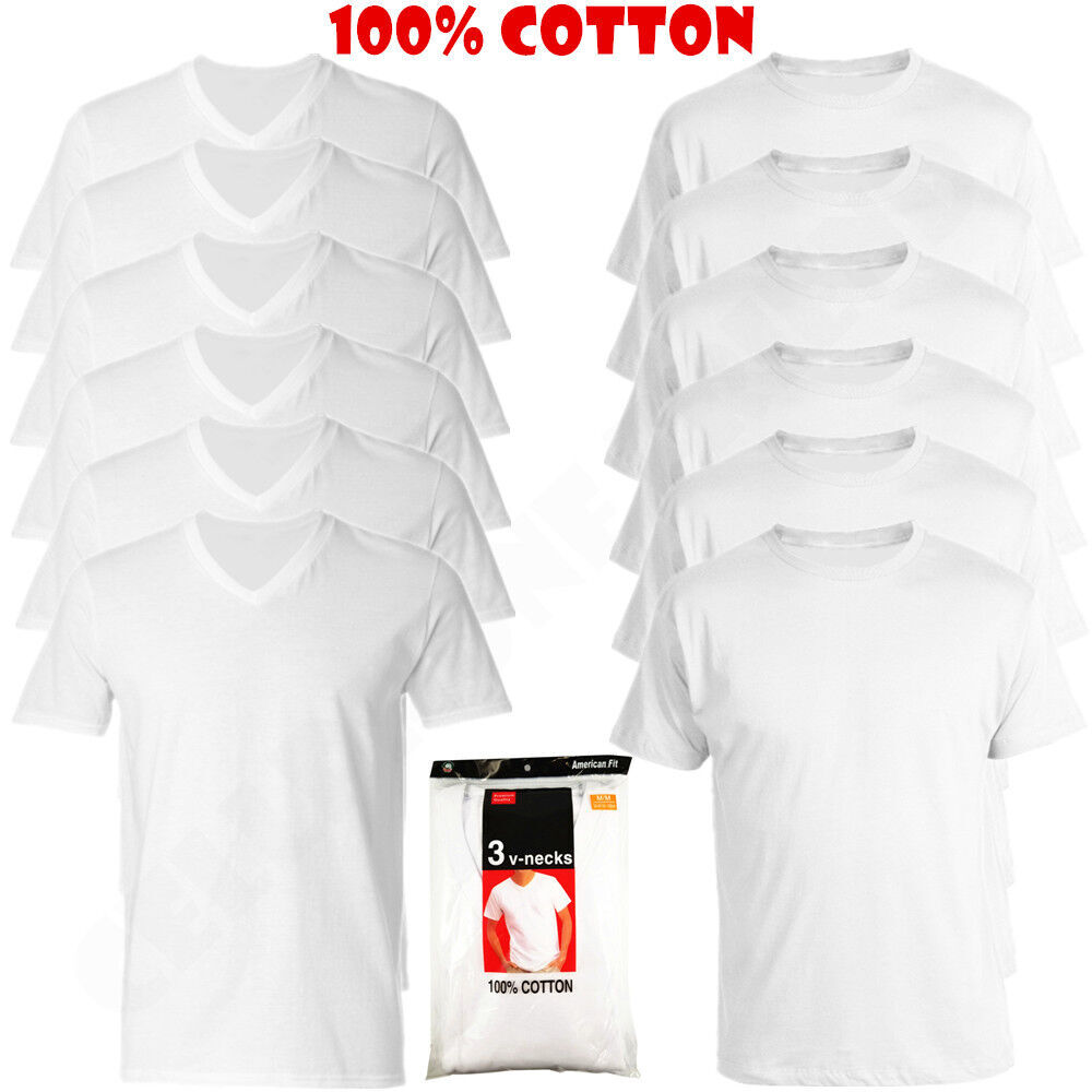 Men&rsquo;s 6-Pack White/Black /Mix Crew-Neck T-SHIRTS  » TAGLESS-100% COTTON »