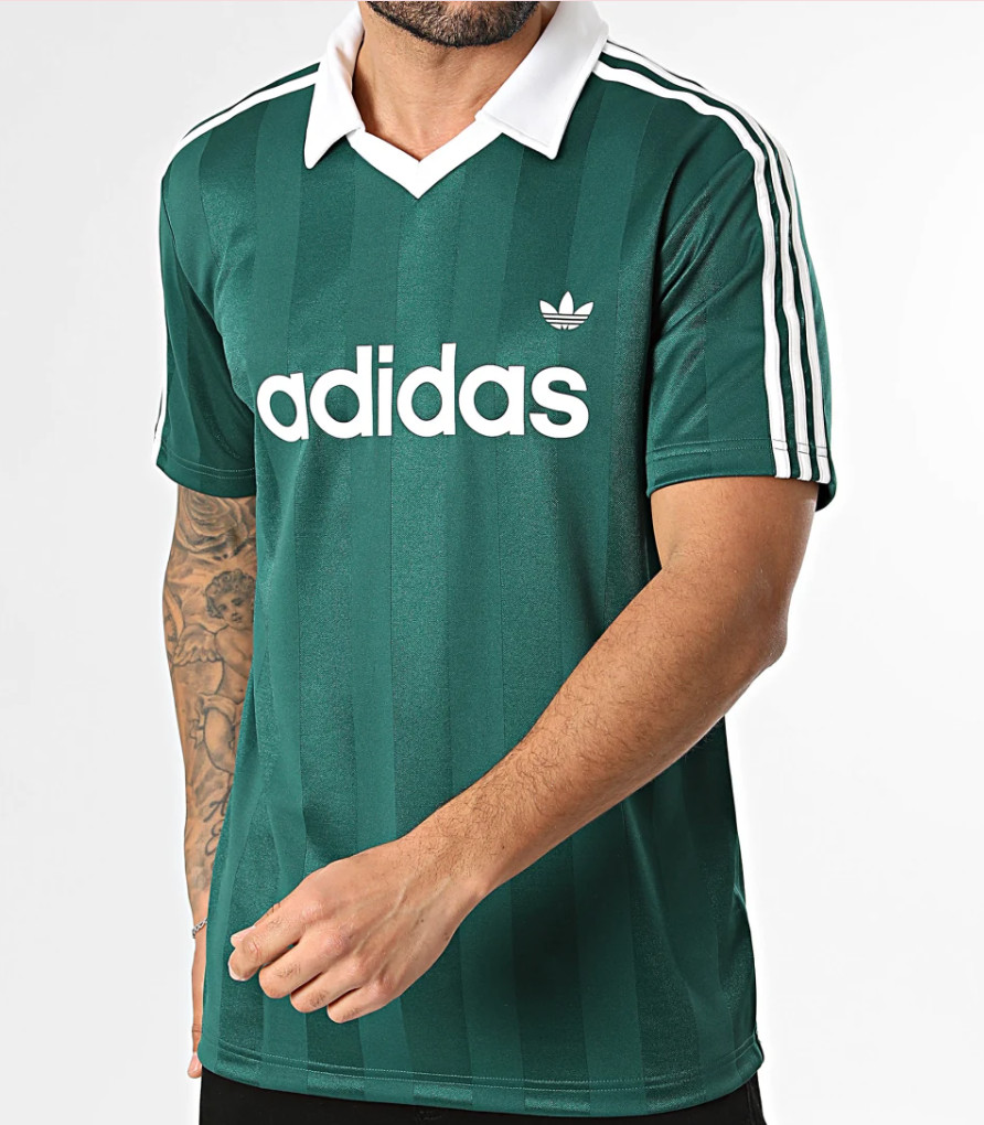 NEW MEN&rsquo;S ADIDAS ORIGINALS TREFOIL POLY COLLAR TEE SHIRT ~SIZE LARGE #KE358G