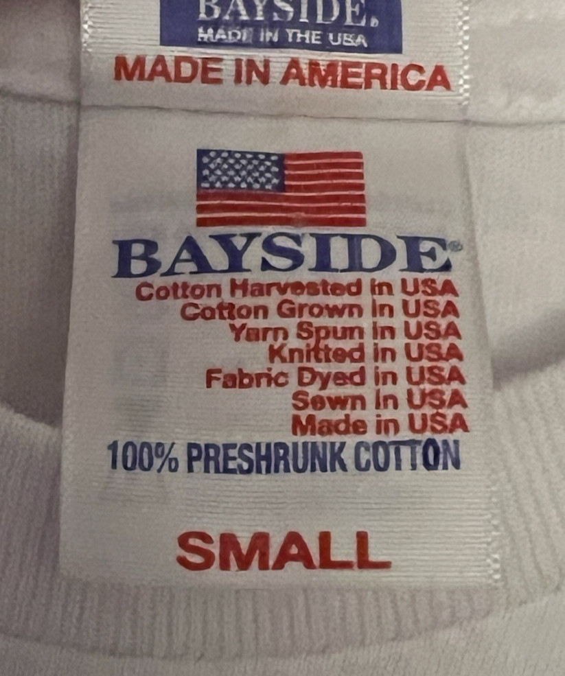 Bayside Local 3 Electrical Workers Union Double Sided White T-Shirt Size Small
