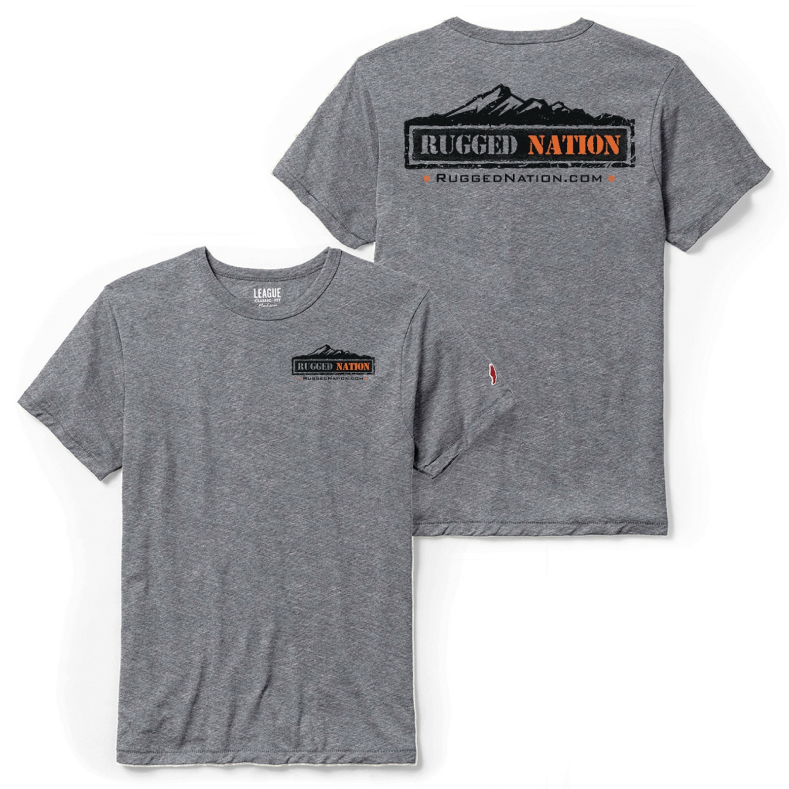 Rugged Nation Triblend Tshirt by League 91 Resort Wear in Heather Grey T-Shirt