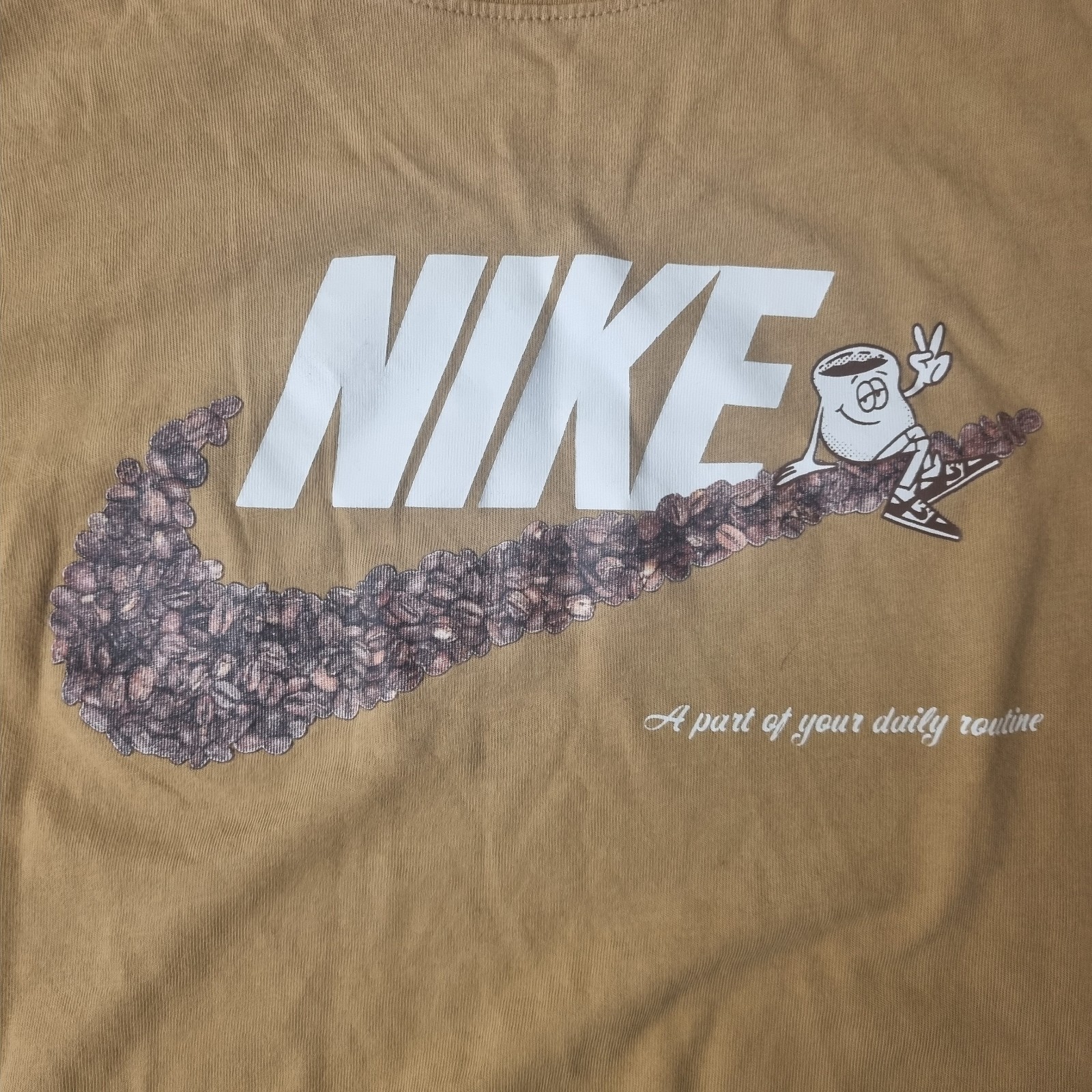 The Nike Coffee A part of your daily routine T shirt Men&rsquo;s Large Brown