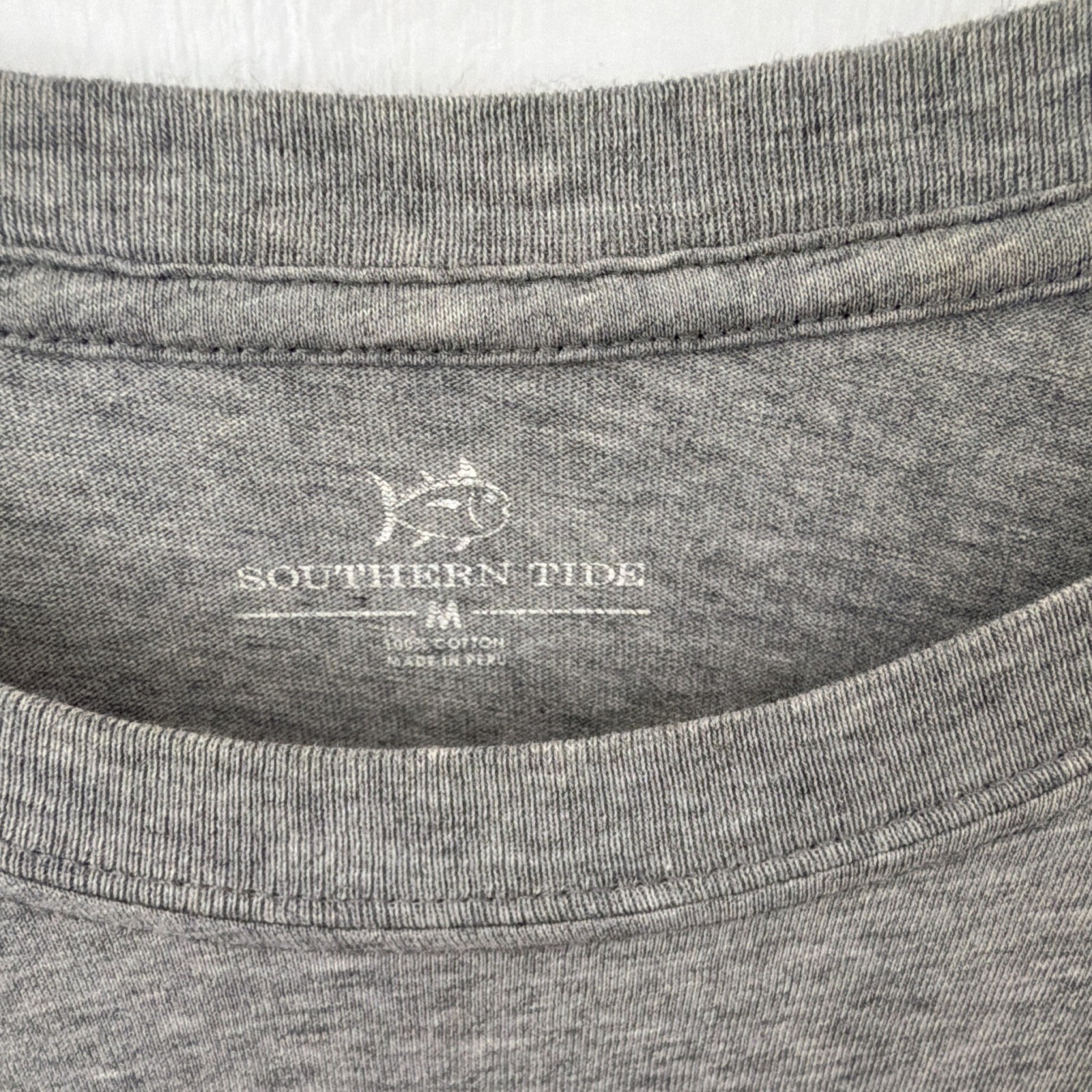 Southern Tide Skipjack Logo Graphic Print Crew Neck Long Sleeve T-Shirt Gray M